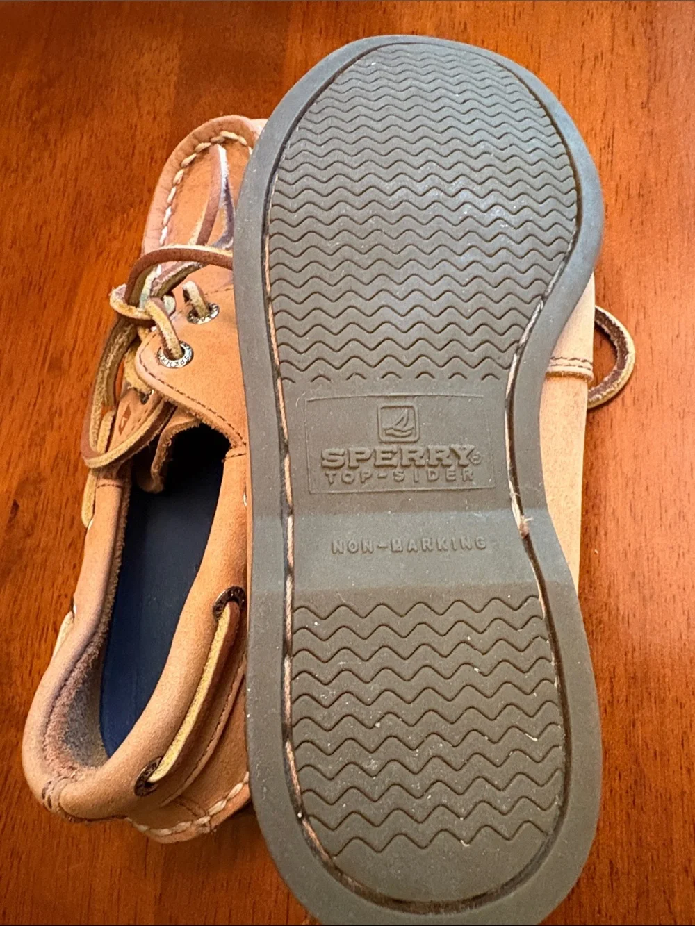 Sperry Kids Tan Leather Moccasin Boat Shoes